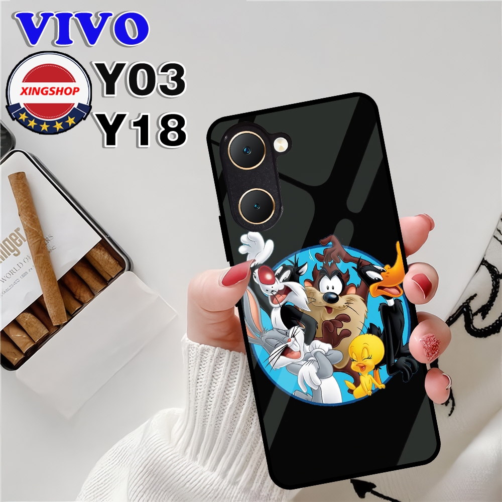 | sp75|Case Kilau Vivo Y03 | VIVO Y18 | Casing Hp Vivo | Pelindung Smartphone | Motif tazmania