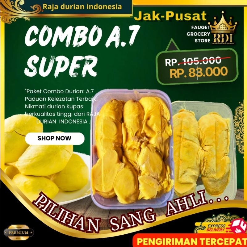 

RDI.cab Jak-pusat Durian kupas/COMBO A8/Durian king Medan + Durian Kalimantan PAKET COMBO HEMAT