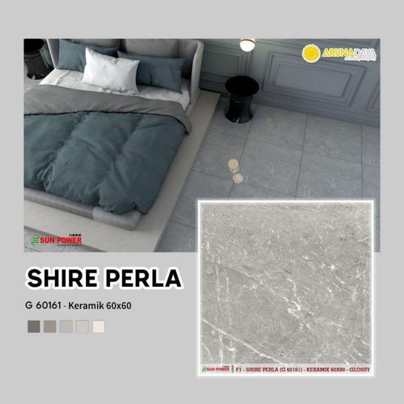 KERAMIK LANTAI GLOSSY SUNPOWER SHIERE PERLA UKURAN 60X60CM