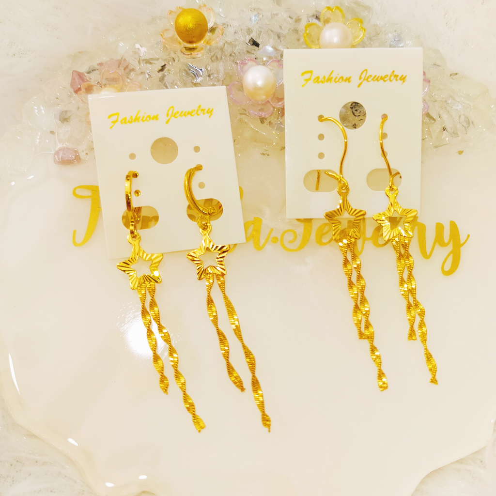 ANTING BINTANG BERLAPIS EMAS MURNI ASLI 99% / ANTING  LAPIS EMAS 24K ANTI KARAT / ANTING LAPIS EMAS 