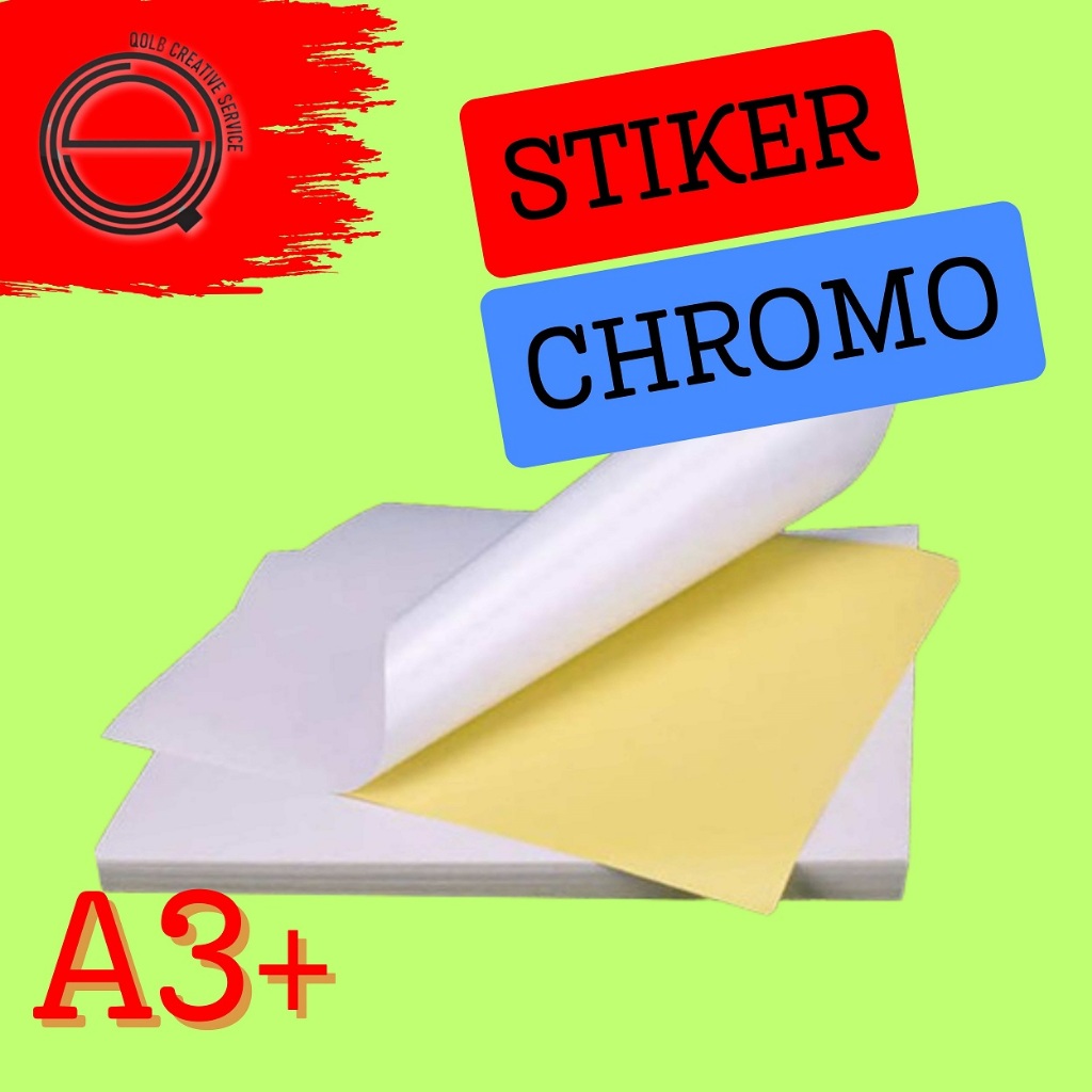

CETAK STIKER CUSTOM GAMBAR CHROMO A3+ I setiker label makanan /label produk anti air