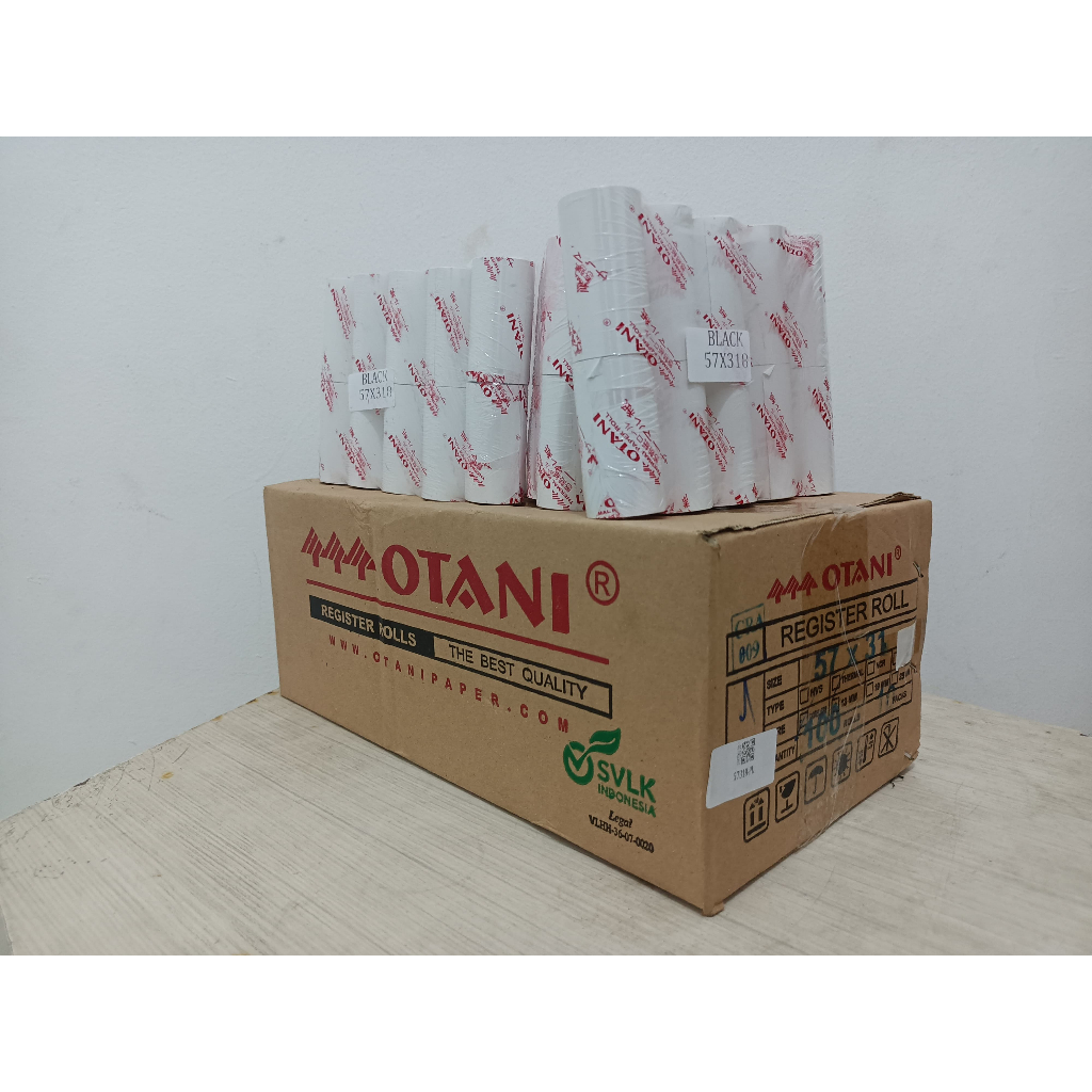 

Otani 1 BOX Thermal Paper Roll OTANI 57x31 57x30 Coreless. Kertas Thermal