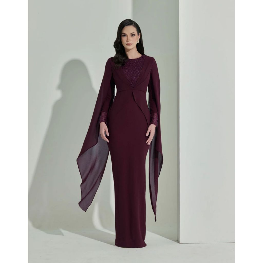 Cps Azurra Dress Maxy Bahan Ceruty Mix Brukat