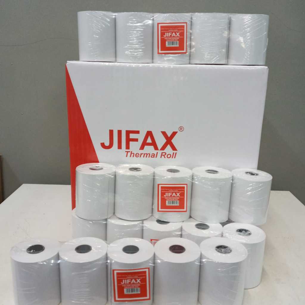 

kertas thermal roll 57mm x 48mm Jifax merah - murah per 5roll
