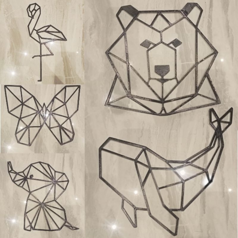 WALLDECOR HIASAN DINDING AESTHETIC | GEOMETRI STIK BAMBU HEWAN PANDA PAUS FLAMINGGO KUPU-KUPU GAJAH 