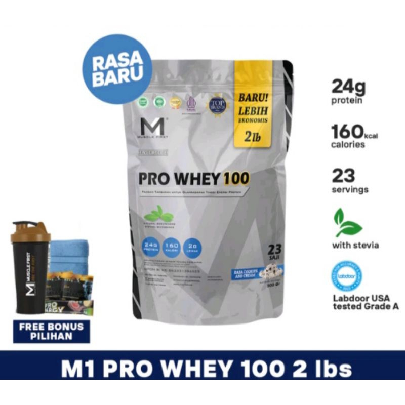M1 Pro Whey 100 2 Lbs Muscle First Prowhey 100 M1 Whey Protein Suplemen Fitness