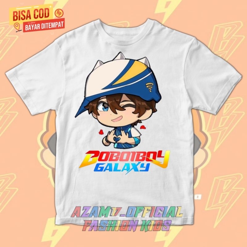 KAOS ANAK BAJU ANAK BOBOIBOY ANGIN FREE NAMA / KAOS TSHIRT ANAK BOBOIBOY GALAXY ELEMENT ANGIN KAOS B