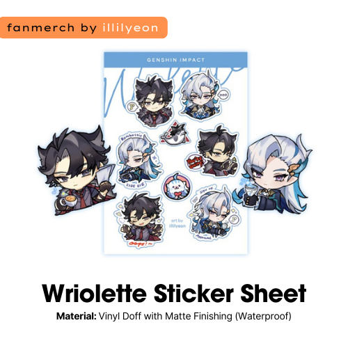 

Genshin Impact | Sticker Set / Sheet - Wriolette (Wriothesley & Neuvillette)