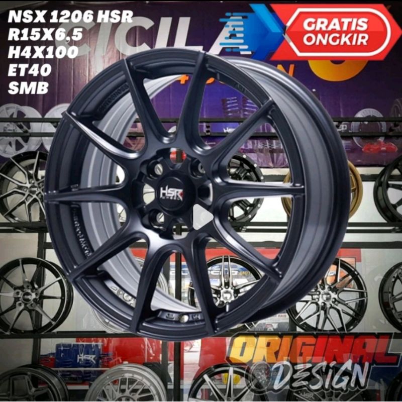 Paket Velg HSR NSX RING 15 + BAN ACCELERA PHIR 185 55 R15