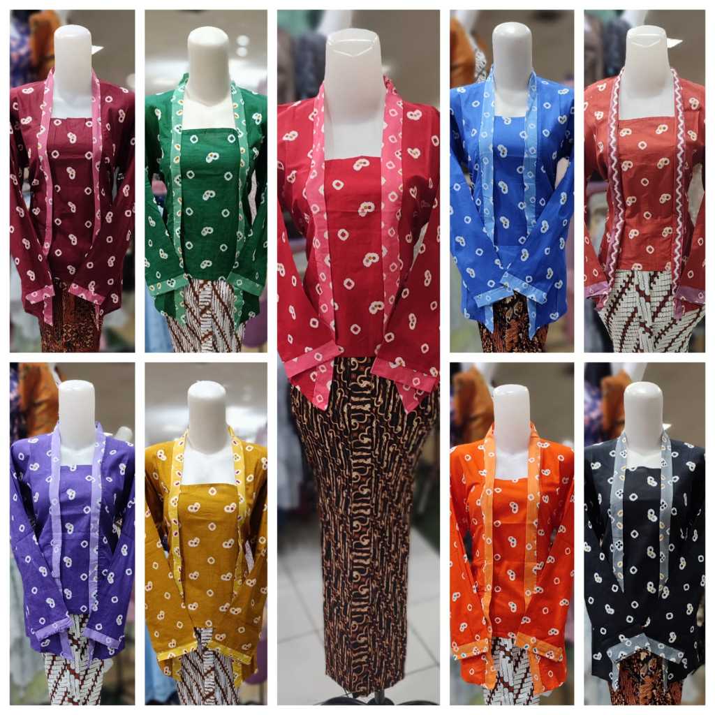 Atasan Kebaya Kutubaru Jumputan Bahan Katun 30S PRINTING (bukan handmade) Jahitan KONVEKSI