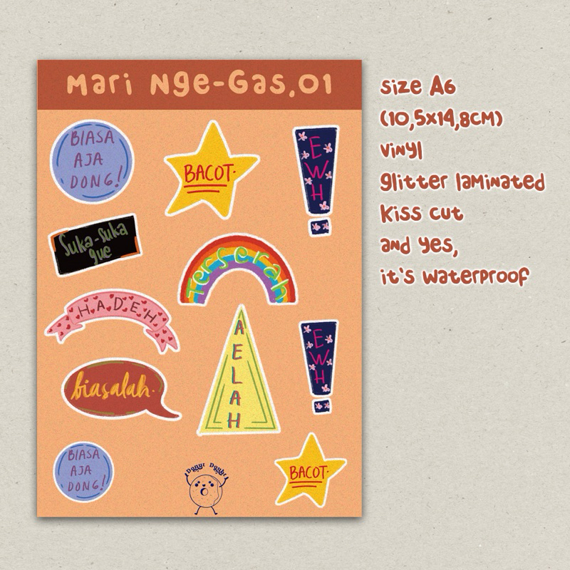 

mari nge-gas sticker sheets - cute sticker - sticker dekorasi