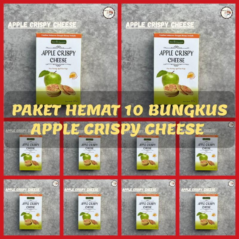 

[PAKET HEMAT] 10 BUNGKUS CAMILAN KUE KERING APPLE CRISPY CHEESE 65 GRAM SNACK OLEH-OLEH BATU MALANG