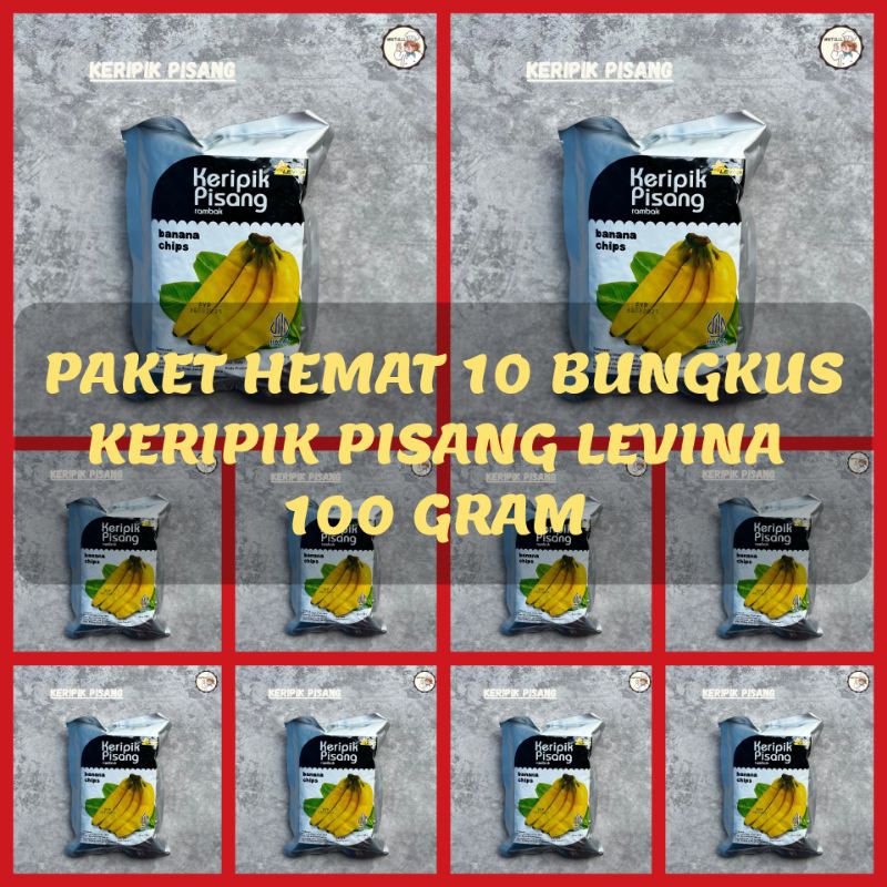 

[PAKET HEMAT] 10 BUNGKUS CAMILAN KERIPIK BUAH OVEN PISANG LEVINA 100 GRAM OLEH-OLEH KHAS BATU MALANG