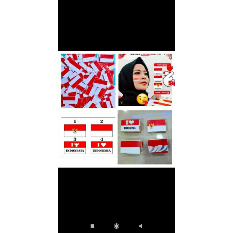 

sticker pipi isi 50pcs / sticker bendera / sticker merah putih