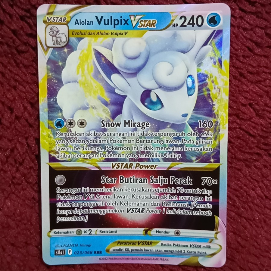 Alolan Vulpix VSTAR v star RRR s11a - Pokemon TCG Indonesia foil holo