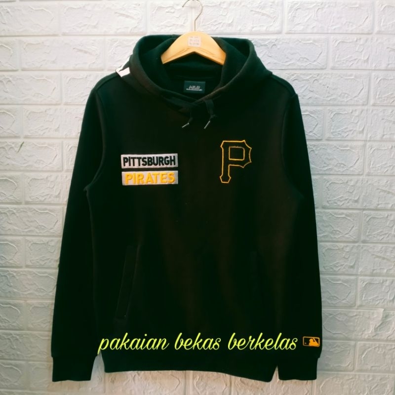 Hoodie MLB Pirates Bordir Spelout Di pala Korea