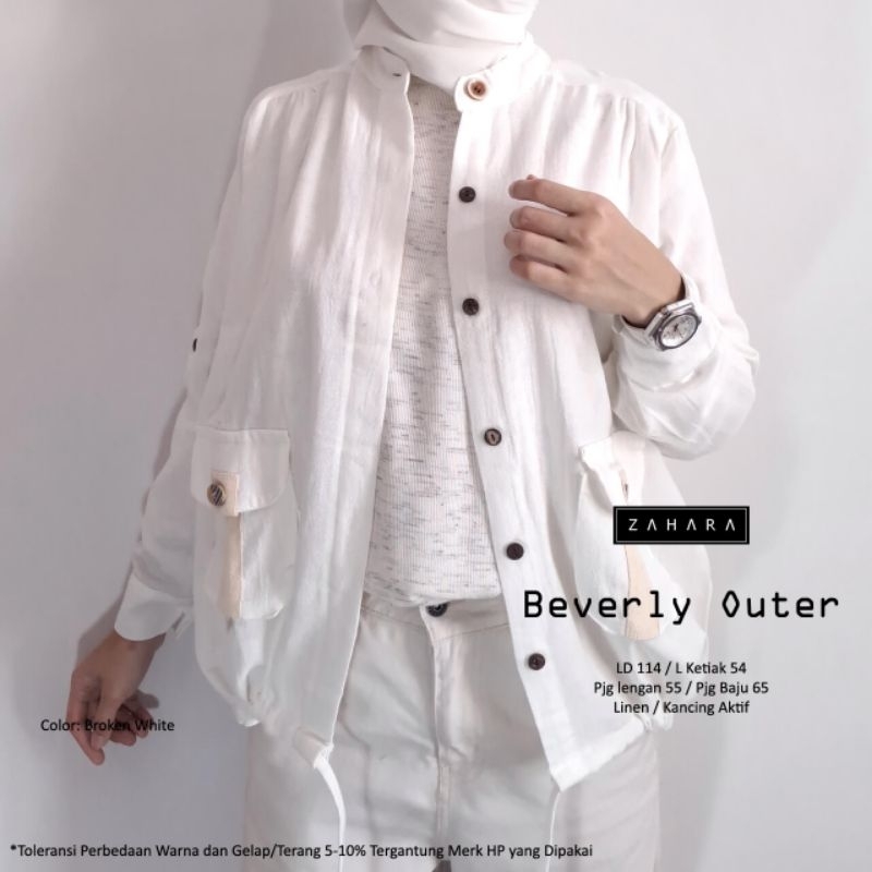 Outer Jaket Cardigan Wanita Original Brand ZAHARA Bahan Linen Kode: Beverly Outer -SmallStepsFashion