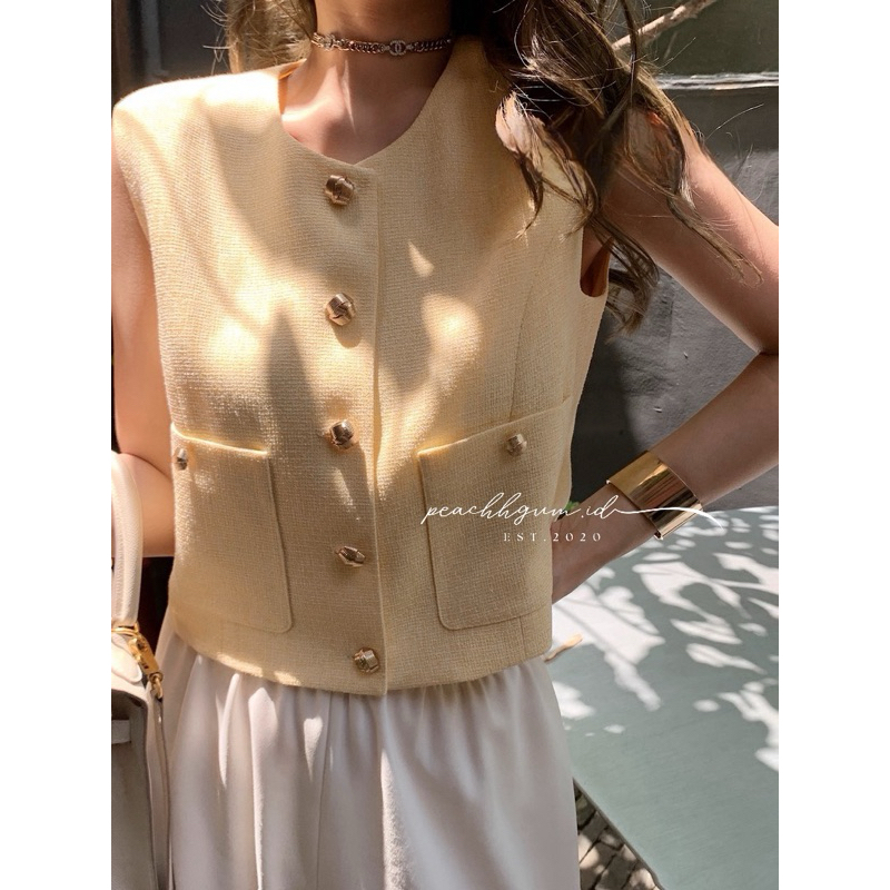 DYA369 Landon Tweed Vest High quality premium tweed vest korean tweed vest nita premium