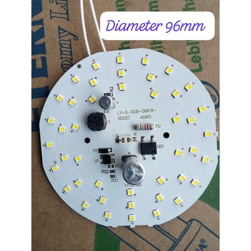 mesin lampu LED ac 40w nyala putih terang kualitas bagus(ACR) D 96mm