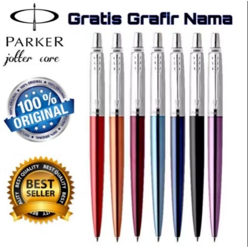 

Bulpoint ORIGINAL Parker Jotter Core Custom Warna Free Grafir Nama/Logo