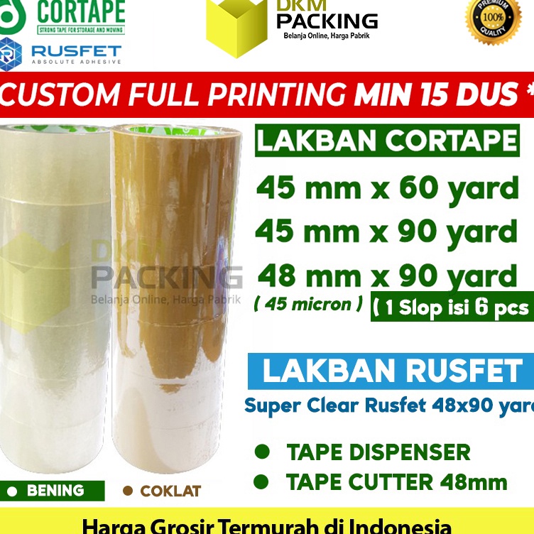 

Sikat Sekarang Lakban 48mm x 9yard CORTAPE Plakban Isolasi PREMIUM SELOP