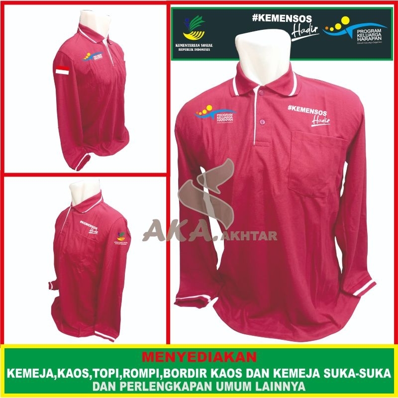 KAOS KERAH PKH MERAH MAROON KAOS POLO PKH MERAH MAROON KAOS KERAH KEMENTERIAN SOSIAL RI KAOS POLO KE