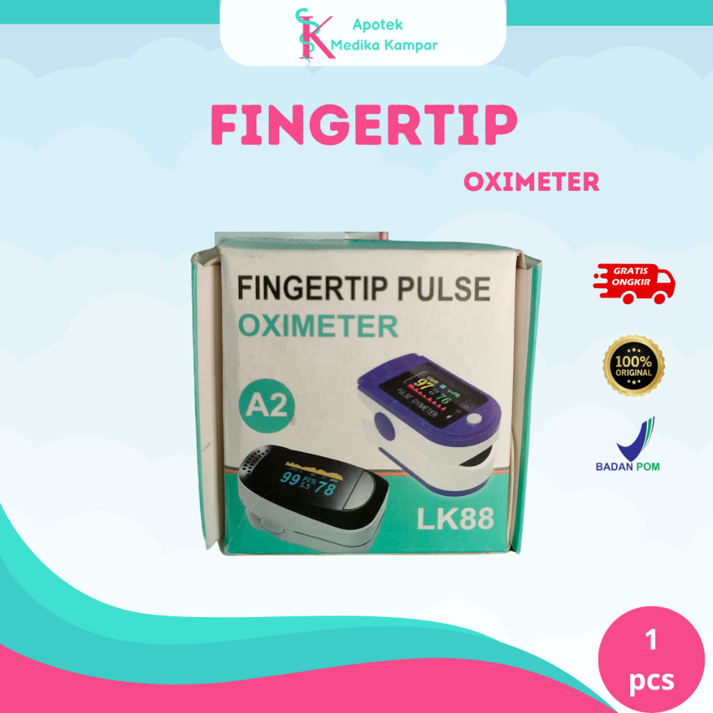 Pulse Oximeter Fingertip A2 Alat Pengukur Kadar Saturasi Oksigen Darah