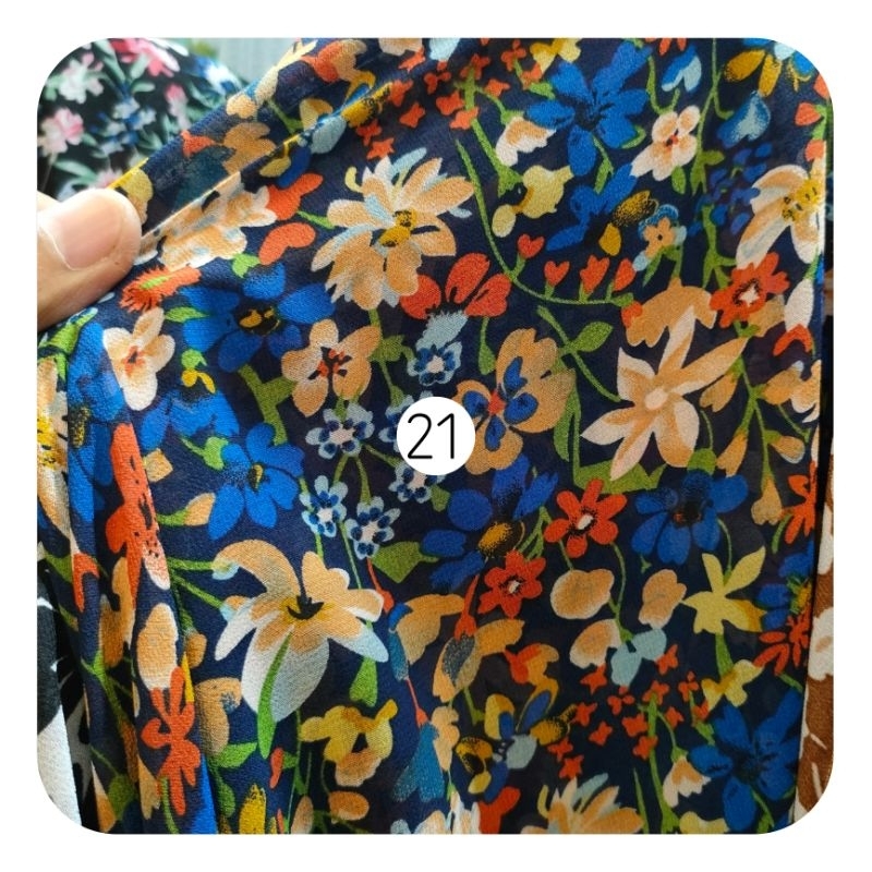 ✅3 Sifon Ceruti baby doll motif bunga - bahan seruti kembang - kain sipon Ceruty premium