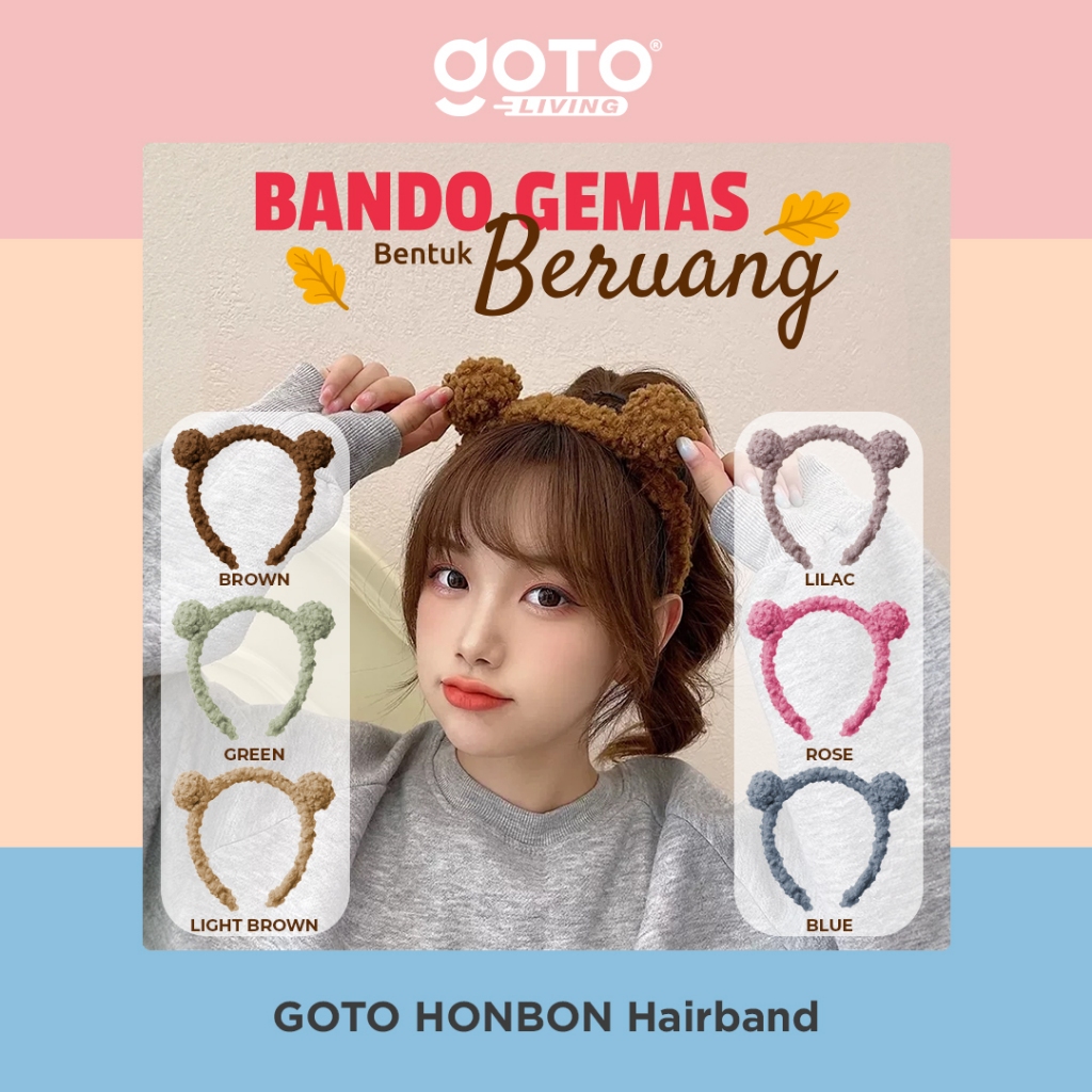 Goto Honbon Hairband Bando Korea Beruang Lucu Bondu Korean Style