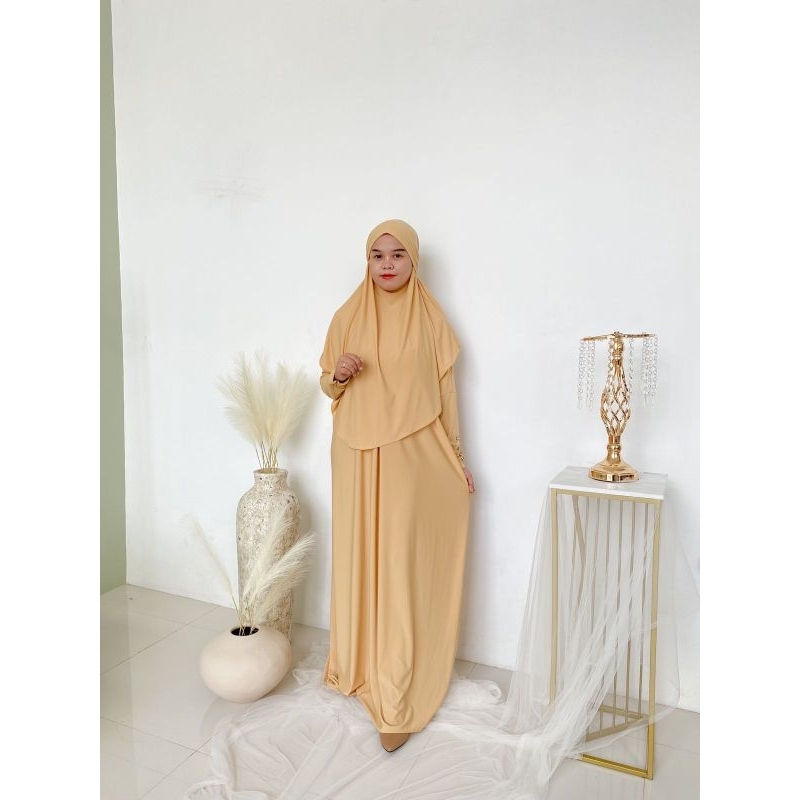 DRESS JERSEY JUMBO GAMIS JERSEY JUMBO SATU SET SAMA HIJAB