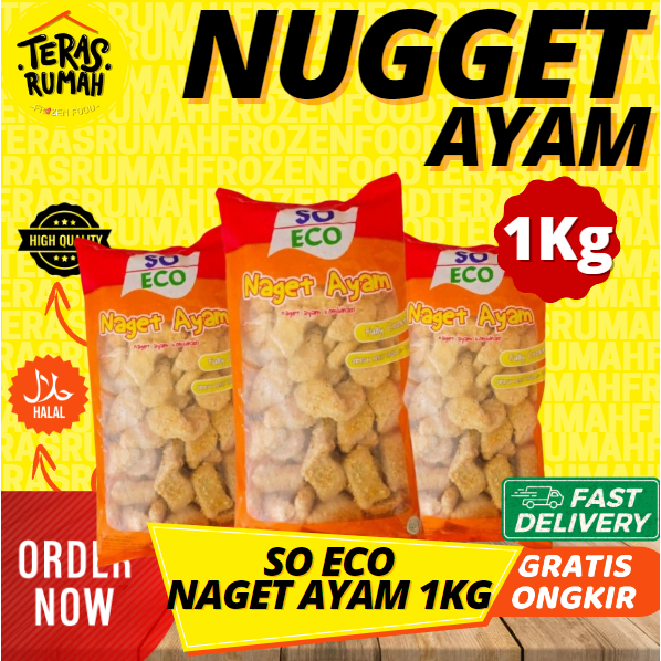 

SO ECO - NUGGET AYAM 1kg (ISI SEKITAR 60an)