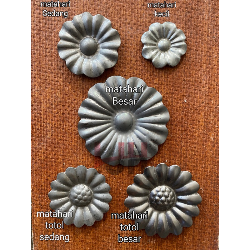 Ornamen matahari dan matahari totol . Aksesoris tralis , tempa , pagar minimalis.