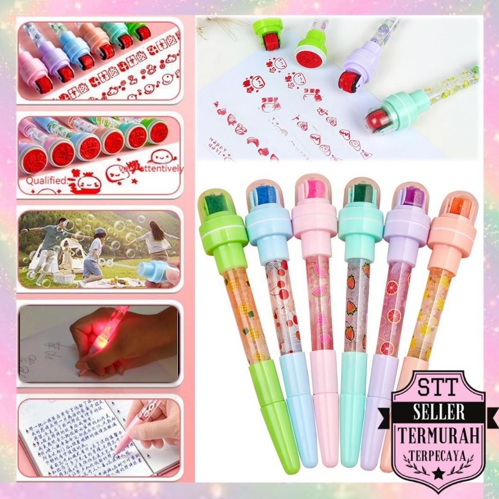 

STT Pena Gel Gelembung Bubble Light 5 in 1 Segel Rol Cahaya Segel Anak-Anak Bolpoint Kreatif Ajaib Pulpen Multi Fungsi Roller Seal Anak Sihir Kreatif Pulpen Pena Hadiah Sekolah