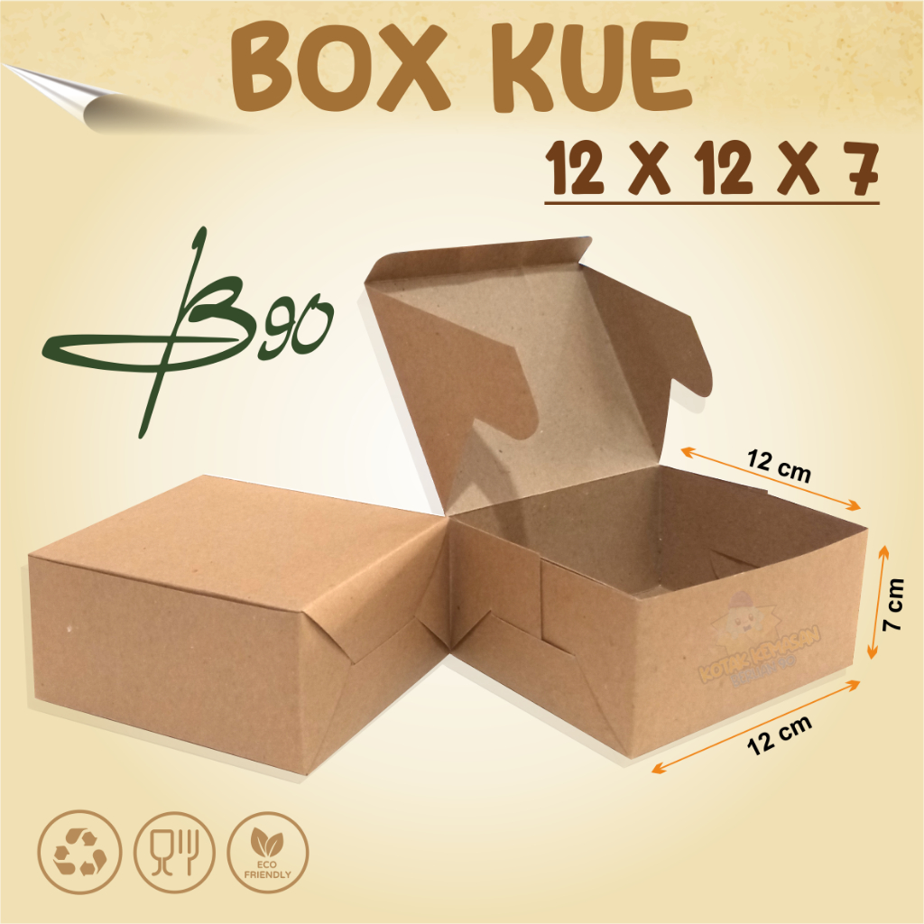 

50pcs Dus Snack Box Kraft Uk 12x12x7 cm Polos