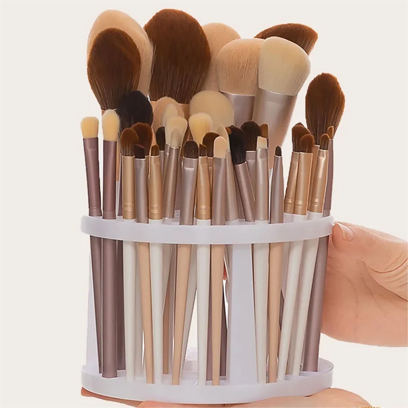 Tempat Kuas Makeup Aesthetic 2pcs Rak Kuas Lukis 49 Holes Rak Tempat Pulpen Tempat Brush