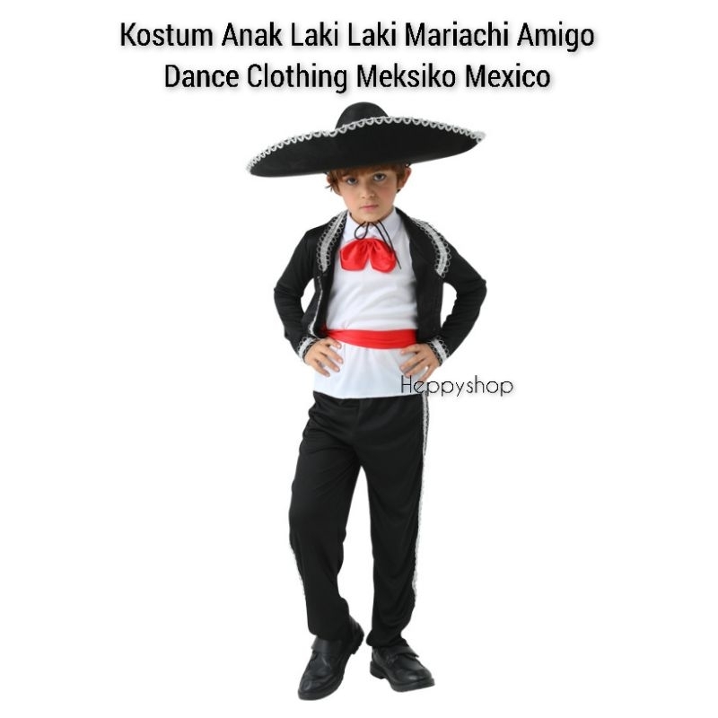 Kostum Anak Laki Laki Mariachi Amigo Dance Clothing Meksiko Mexico Baju Costume