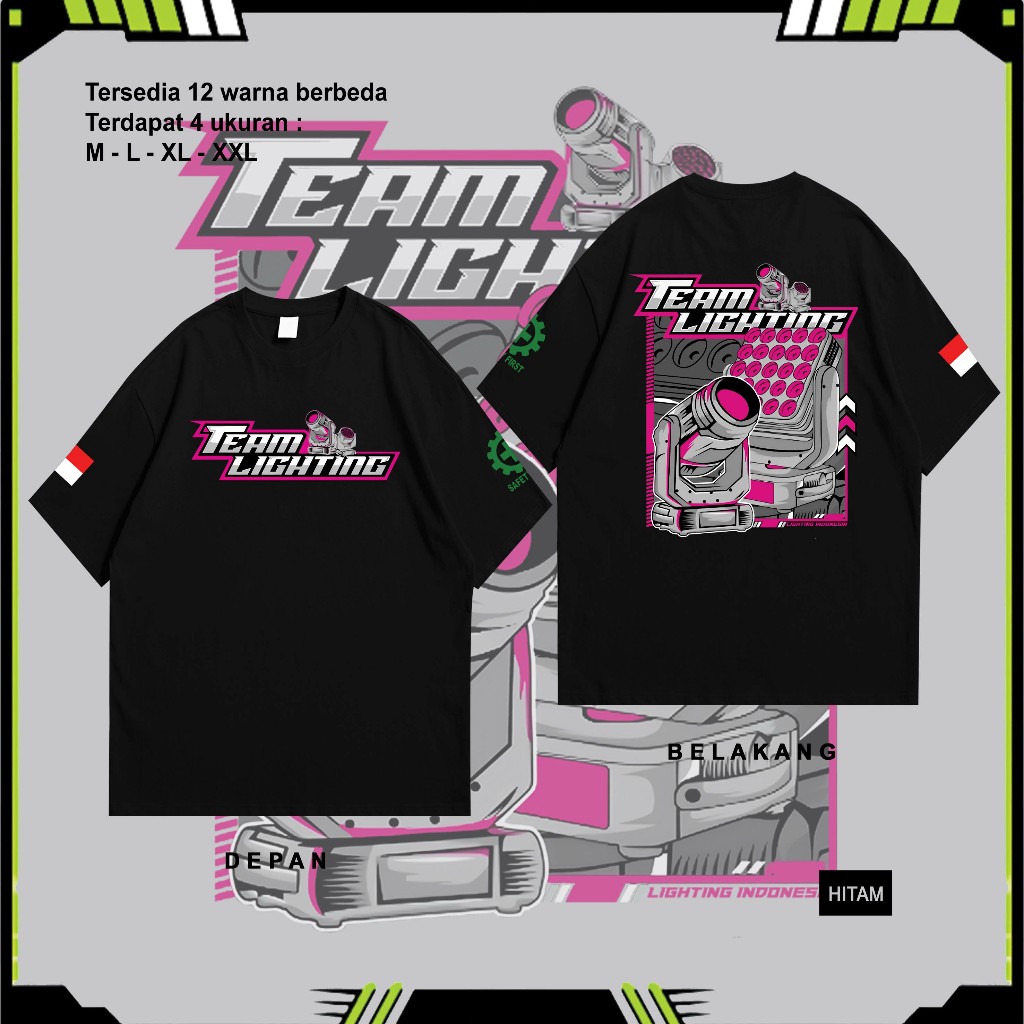 Kaos Sound System Audio Team Lighting - Baju Distro Horeg Vibes Soundman Operator Sound Sistem Tukan