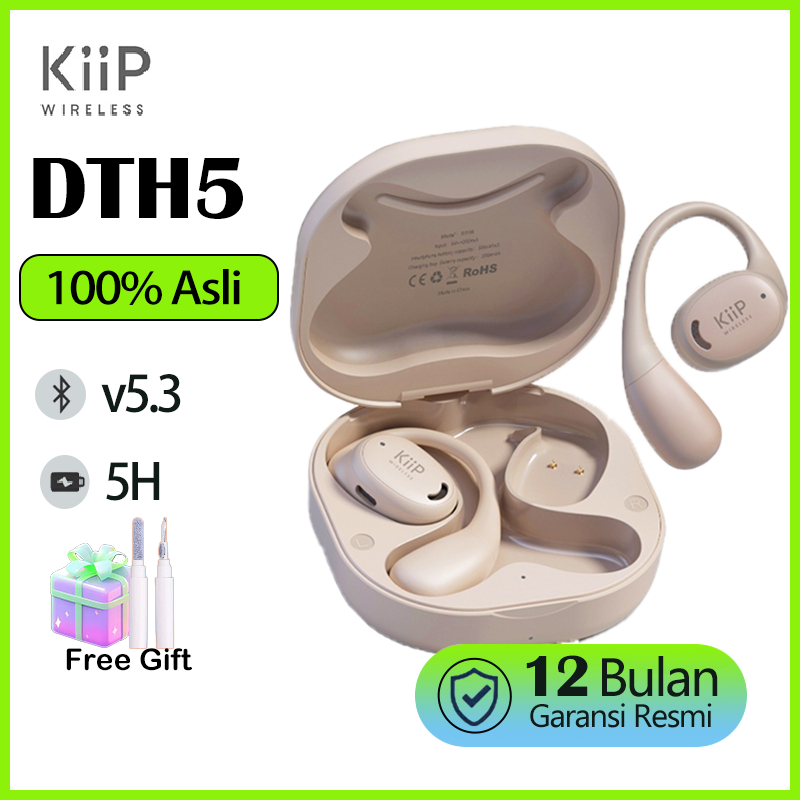 Kiip Wireless DTH5 Bluetooth Headset Headphone Earphone Earhook Tws