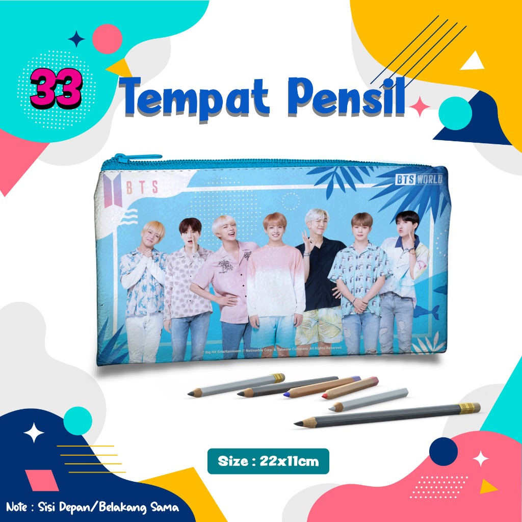 

Pencil Case motif BTS 033 Animal Cute Tempat Pensil Kostak Kotak wadah Pouch dompet