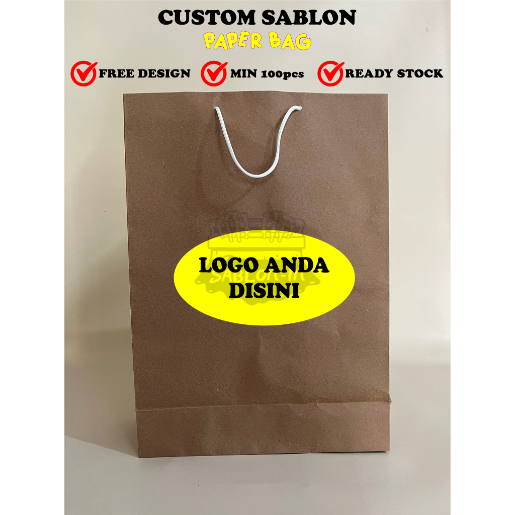 

Custom Paperbag Tas Kertas Sablon Murah ukuran 25x35