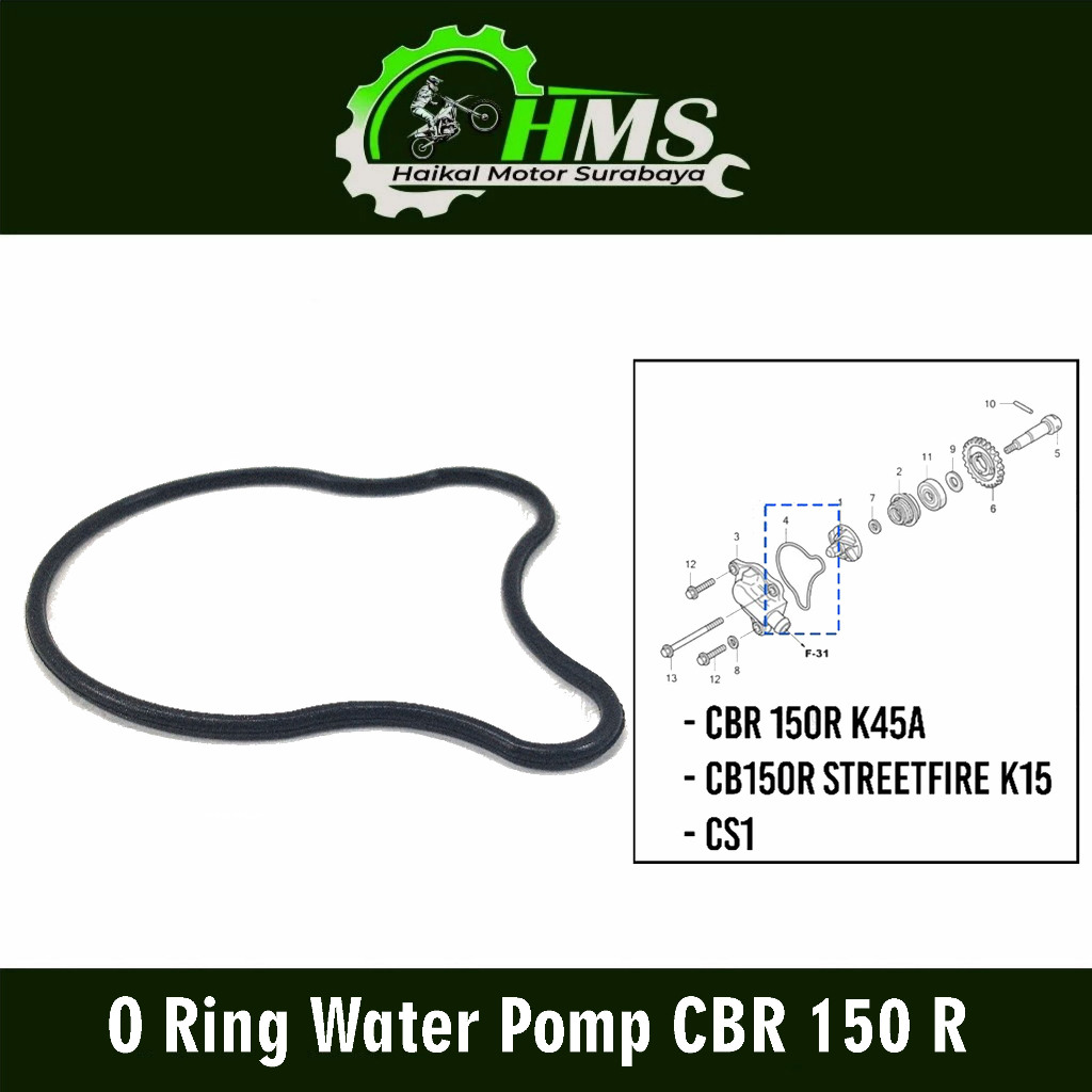 Oring Water Pomp CB 150 R - O Ring Karet Seal Gasket Tutup Waterpump Honda CBR 150R K45A CS 1 KWC