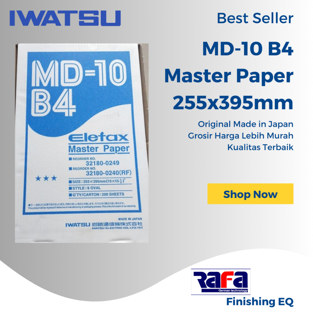 

Master Kering Elefax Type MD-10 B4 Ukuran 255x395