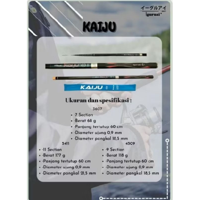 JORAN TEGEK/POLE CARBON IGURUAI KAIJU 360(free packing pipa pvc)