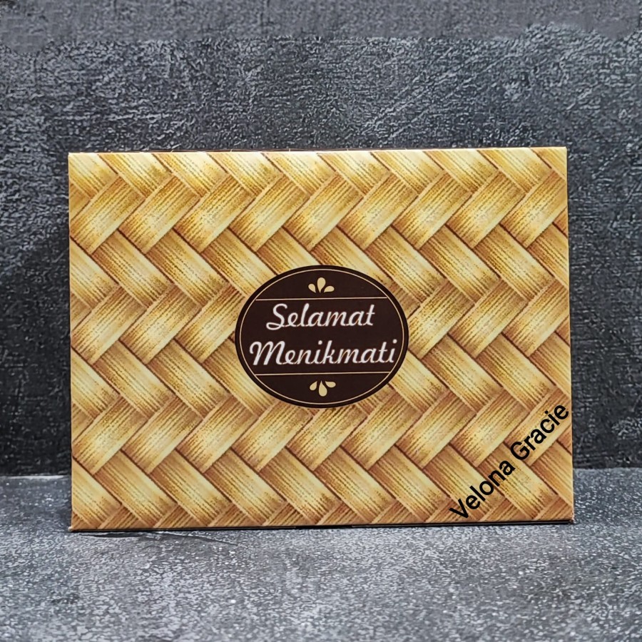 

Dus box Snack 12x16 Bilik Bambu GS Motif Box Kue