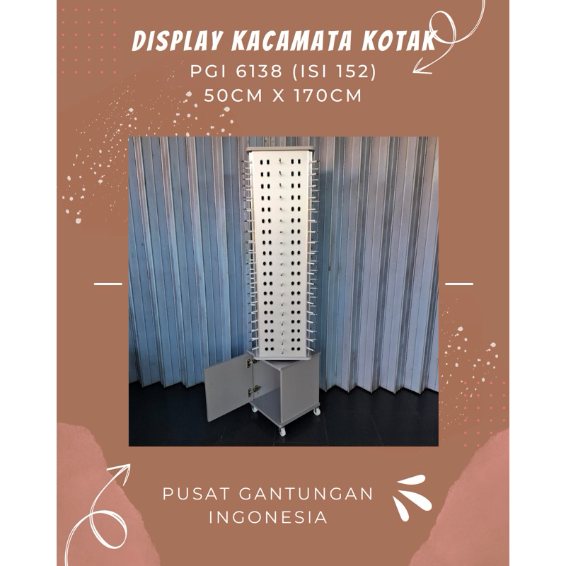 PGI4152 Rak Kacamata isi 152 pcs| Display Kacamata Kotak | Pajangan Kacamata | Rak Putar | Tempat Pa