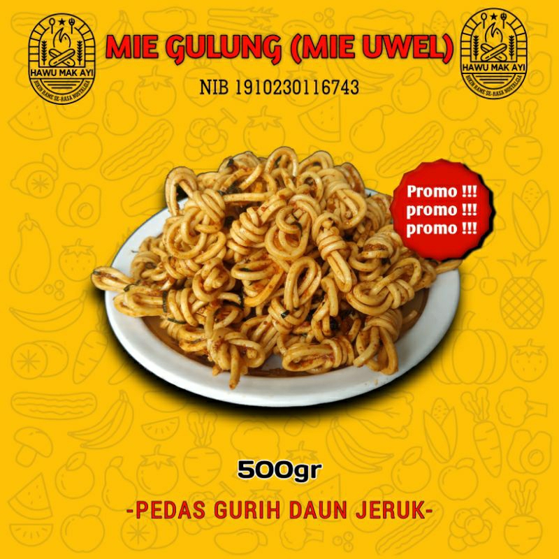 

mie gulung pedas gurih daun jeruk & Original 500gr