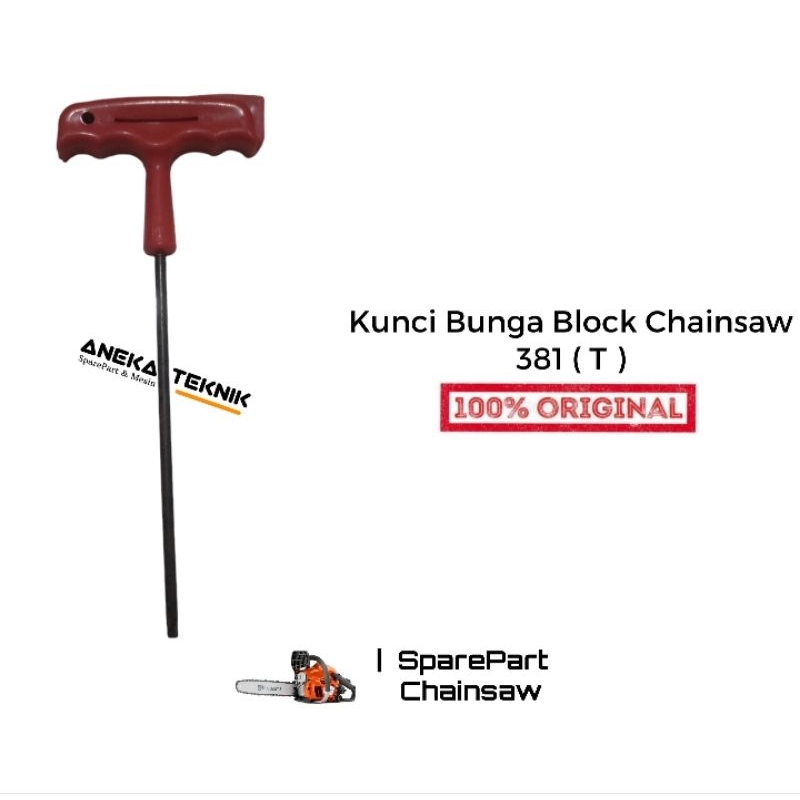 Kunci T bunga kembang bintang block cylinder blok chainsaw senso sinso 038 381 crt