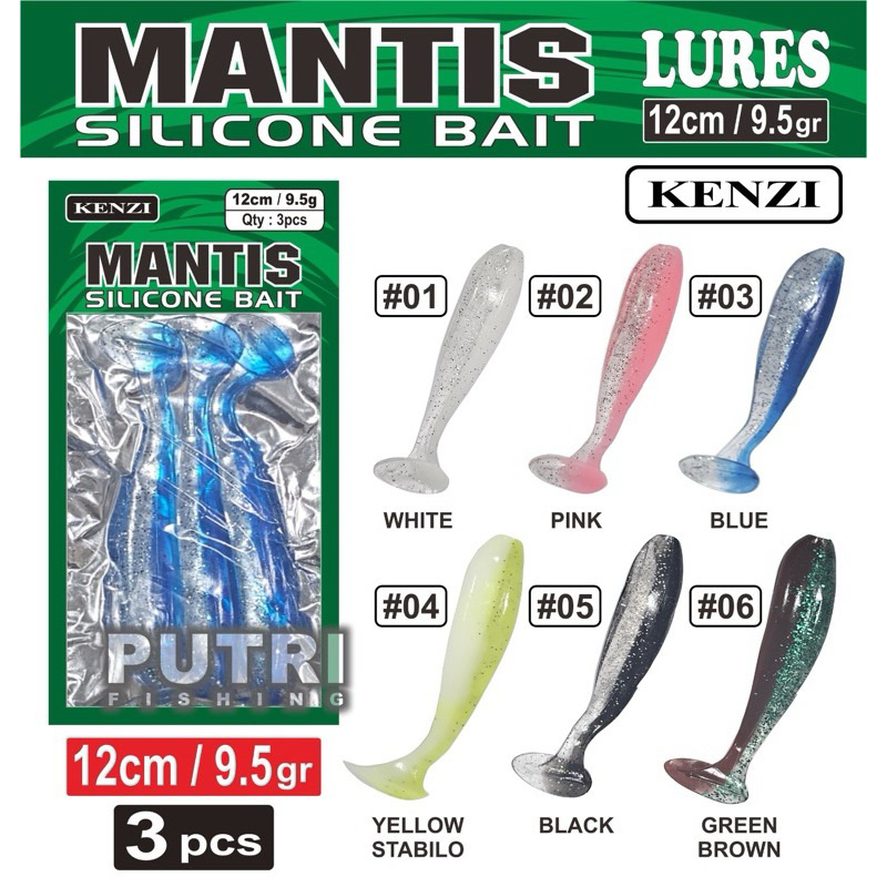 KENZI MANTIS SOFT LURES SILICON BAIT / UMPAN PANCING / KARET / SLIKON LEMBUT / IKAN