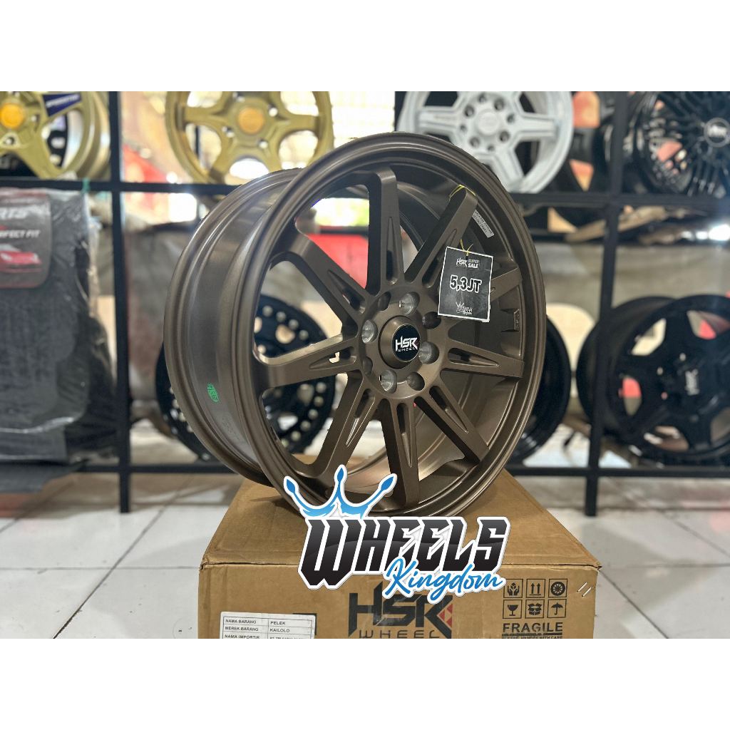 VELG R17 WARNA BRONZE HSR TIKALA R17 LEBAR 75 PCD 4X100/114 ET40 VELG JAZZ AVANZA MOBILIO
