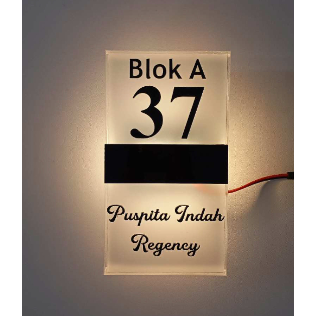 Nomor Rumah Akrilik Box LED Minimalis